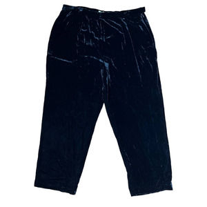 Valerie Stevens 18W Velvet Capri Pants Wide Leg Elastic Waist Plus Size Black